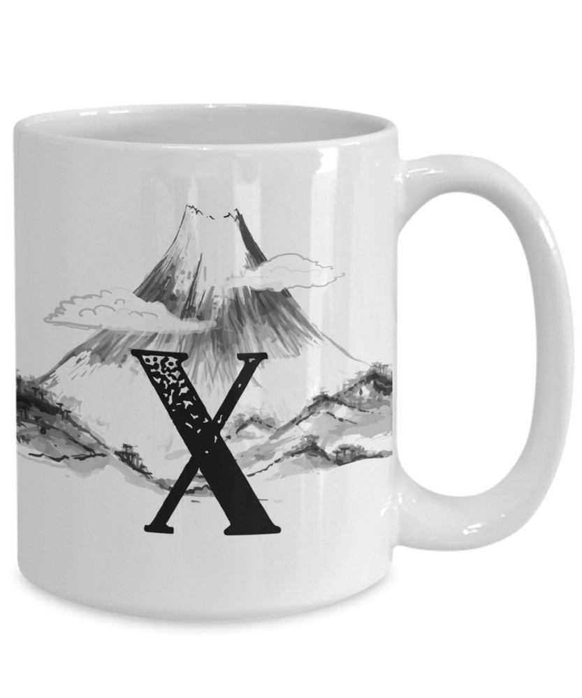 Letter X Personalized Camping Mug Nature Mug 12 Enamel The Outdoorsy Type Custom