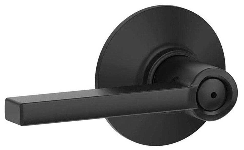 Schlage F40-LAT Black Latitude Privacy Door Lever Set