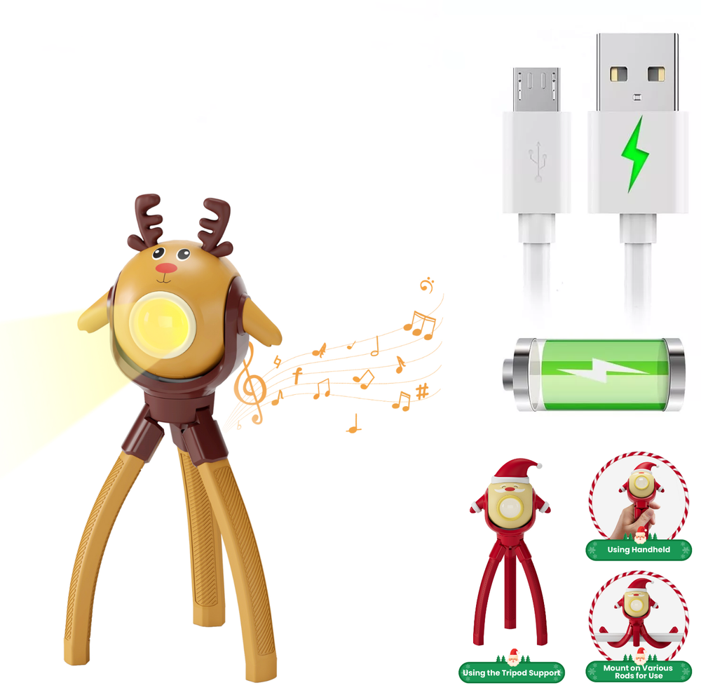 Baby Musical LED Flashlight-Random Color & Song, USB Type C Night Light Toy Gift