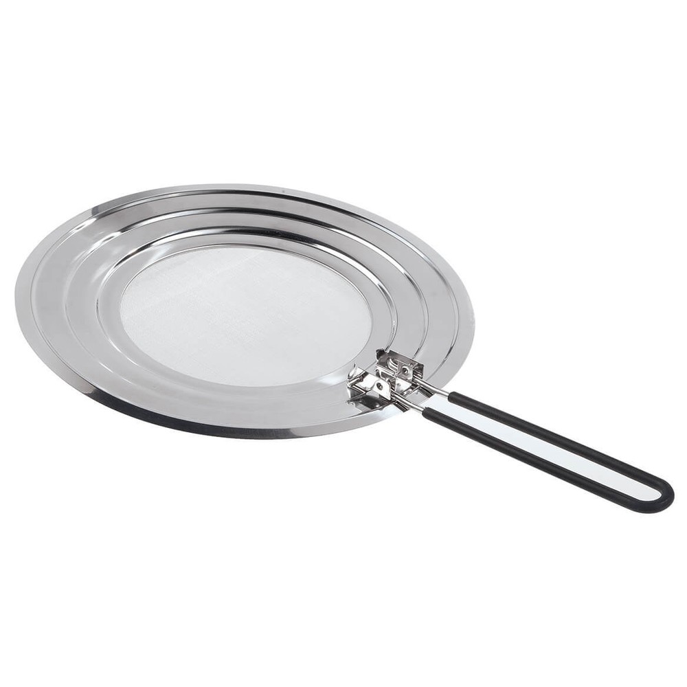 12-Inch Stainless Steel Splatter Guard with Foldable Handle