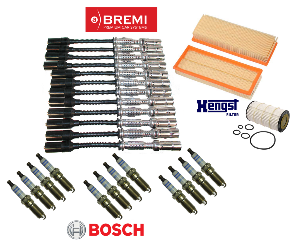 Ignition Wire Spark Plug Air Oil Filter Tune Up Kit 27pc OE Spec for Mercedes V6