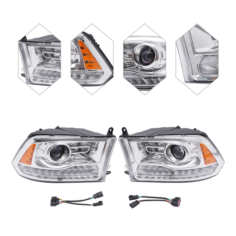 For 2013-2018 Dodge Ram 1500/2500/3500 Factory Projector Headlights with LED DRL