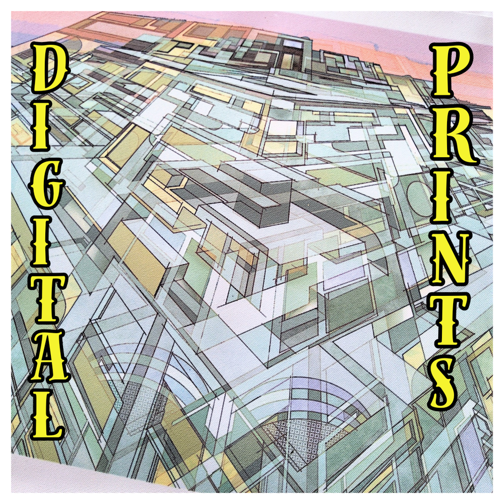 Ancient futuristic alien temple digital print art unique decor fantasy vibrant