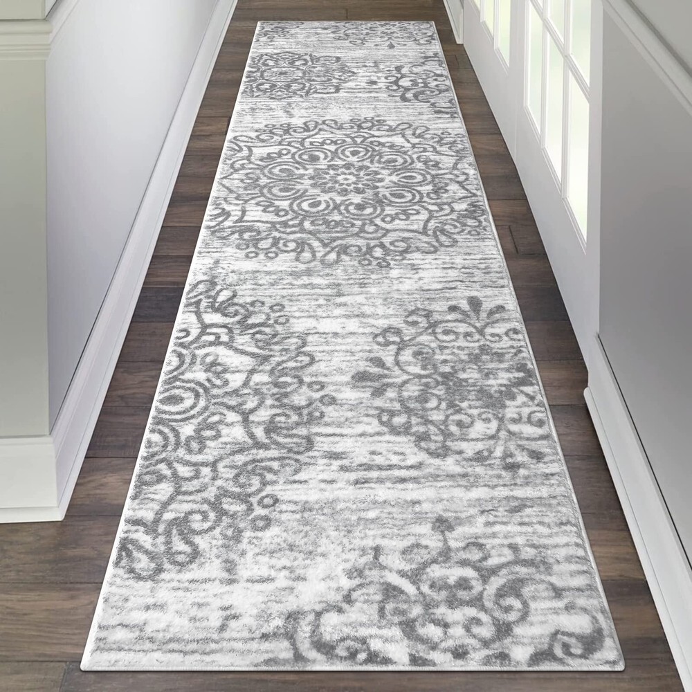 HEBE Hallway Runner Rug 2'x8' Washable Vintage Distressed Area Rugs Non Slip ...