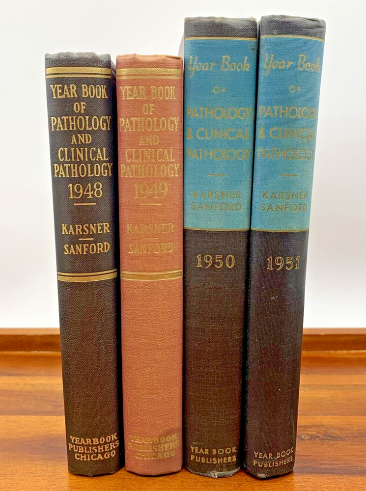 Set of 4 Year Book of Pathology Clinical Pathology 1948-51 Karsner Sanford Vtg