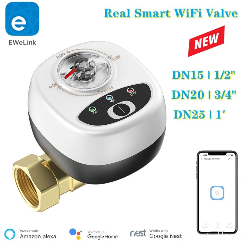WiFi Smart Water Gas Valve DN15 DN20 DN25 Auto Shutoff Ball Control