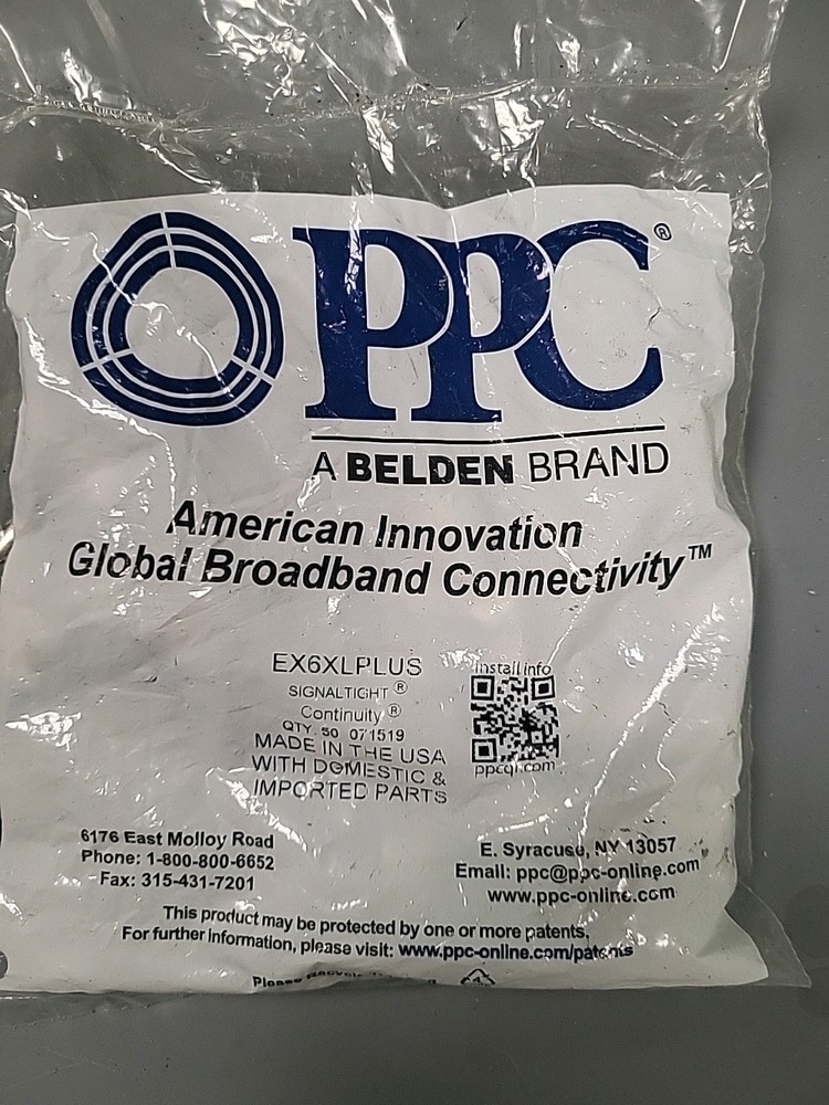 DirecTV Approved PPC EX6XL Plus Coaxial RG6 Connectors Pack of 50