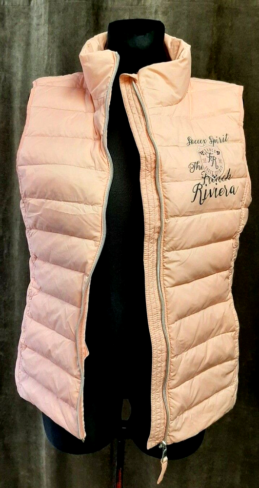 SOCCX vaistcoat down puffer jacket Quilted ultra light full zip women's L pink19