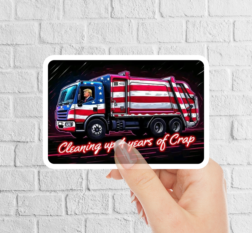 NEW- for 2024 Trump GARBAGE COLLECTOR SUPPORTER Vinyl Sticker - 3.5 x 2.4 INCHES