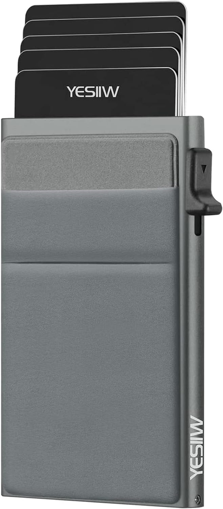YESIIW Pop up Credit Card Holder for Men with Money Pocket Minimalist Business C