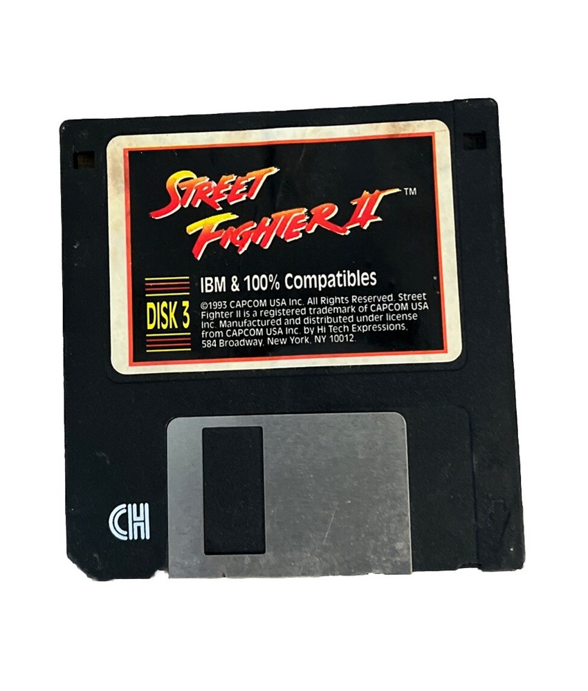 PC Floppy Disk Of Capom’s 1993 Street Fighter iI Computer Gamer An