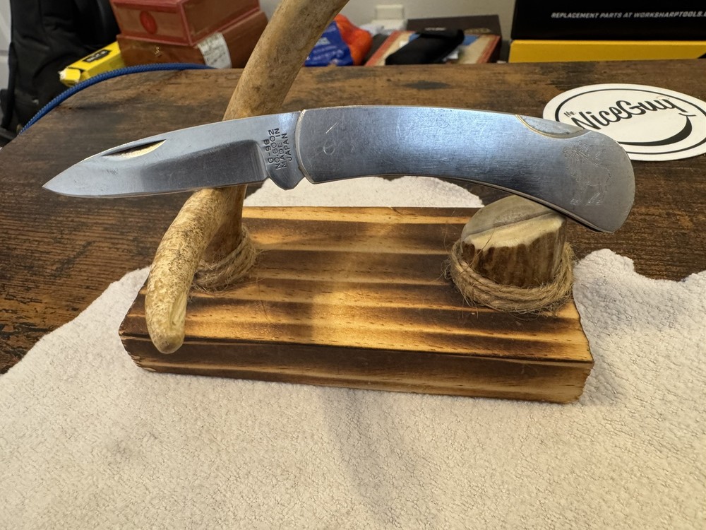 JET-AER Corp Pocket Knife Futura G-96 6002 with Moose Inlay Japan