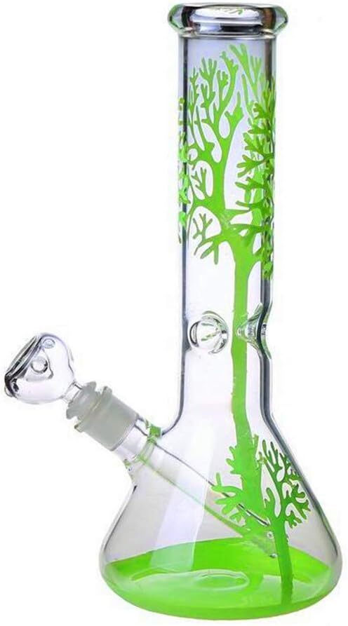 11 Inch Bongs Green Tree Glass Bong Smoking Hookah Glass Water Pipes 14mm Bowl