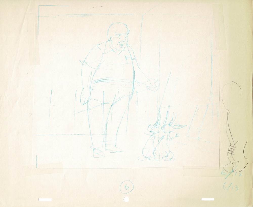 Winnie the Pooh Disney Original Production Drawing Sketch 1977 Washer d1-3