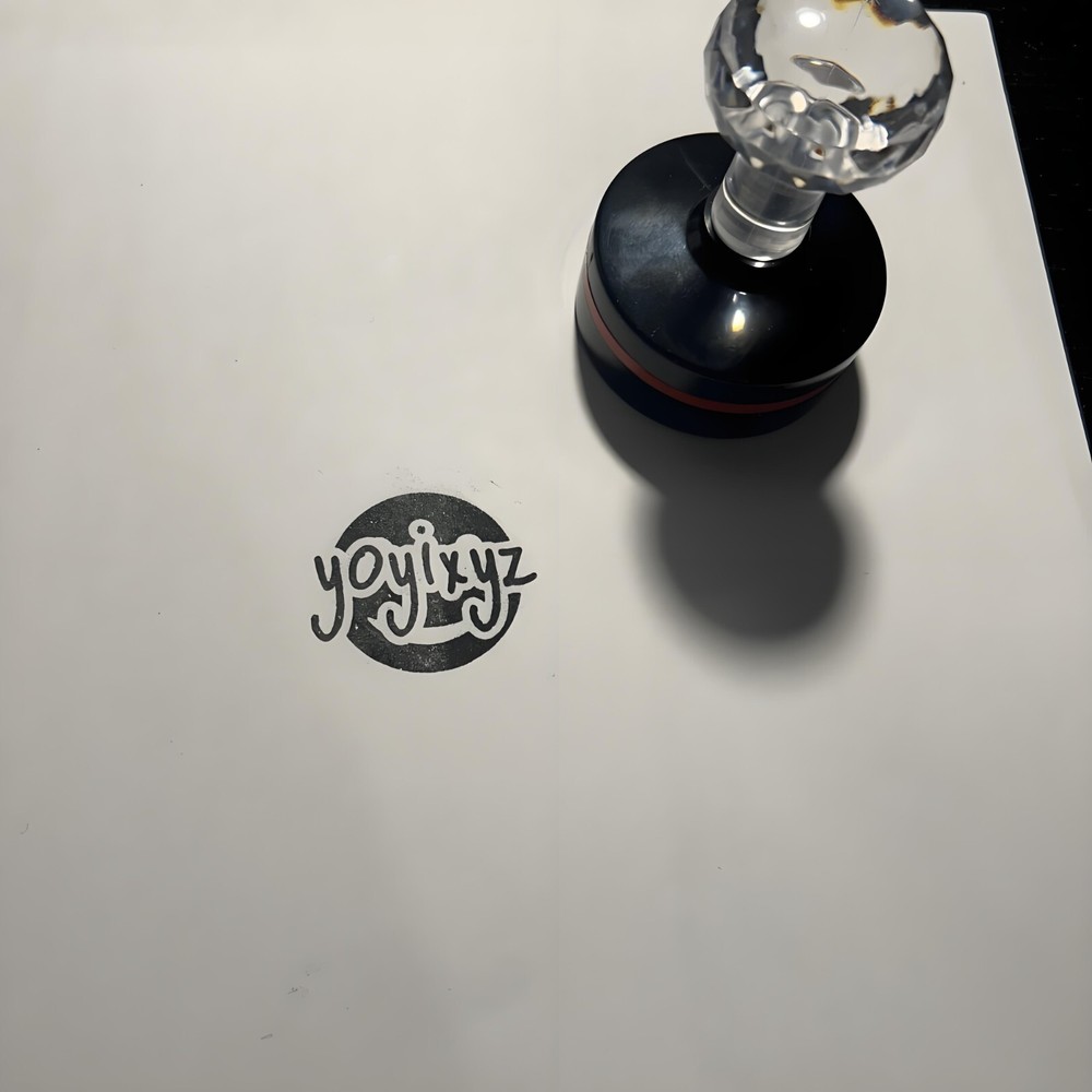 square Personalized stamp Logo text Self ink Stamp Custom seal design multicolor