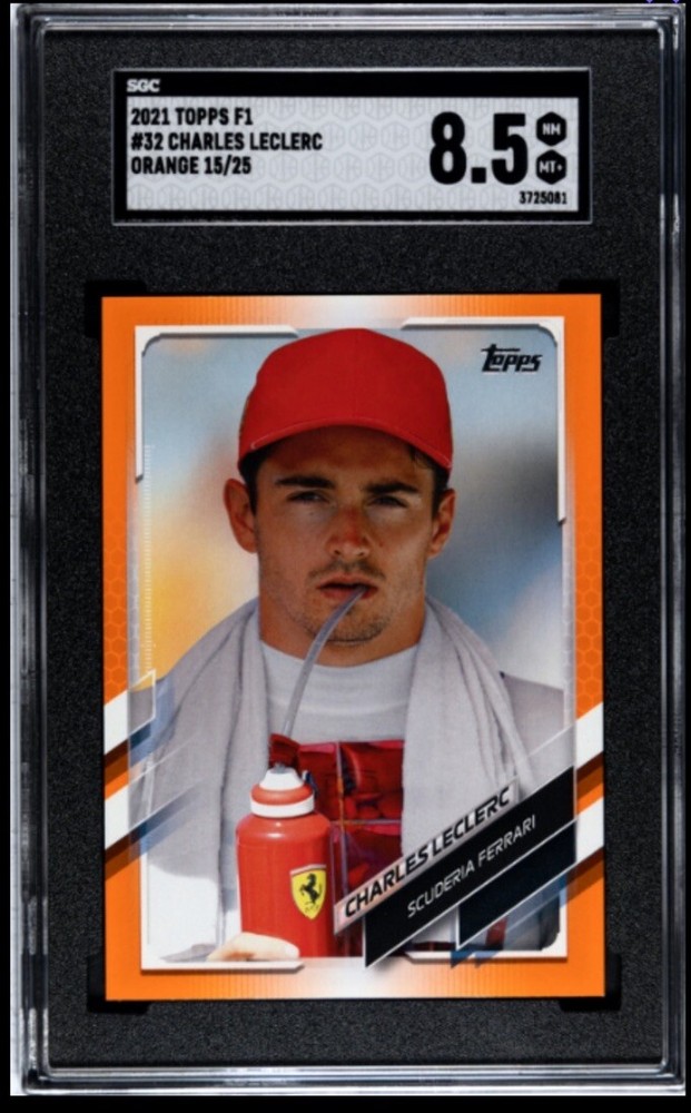 Charles Leclerc 2021 Topps f1 Formula 1 #32 Orange 15/25 Near mint SGC 8.5 POP 1