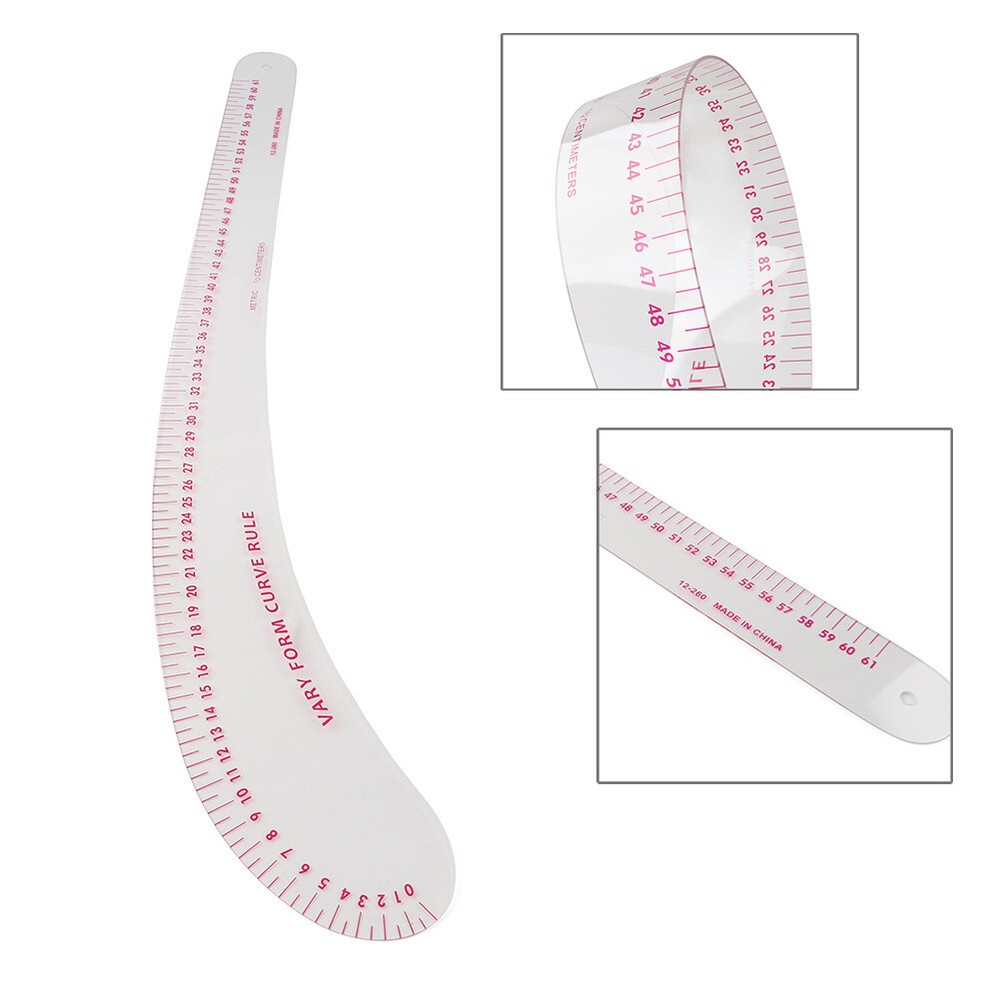 Plastic Curve Ruler 61cm 1.2mm Thick Flexible Plastic Multi Purpose Making Tool