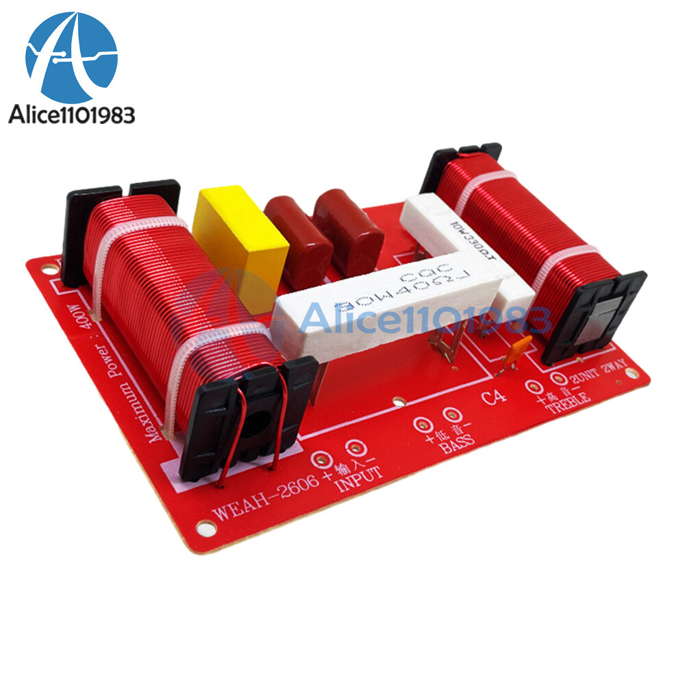 400W 2-Way Speaker Modification Audio Crossover Treble Bass Frequency Divider