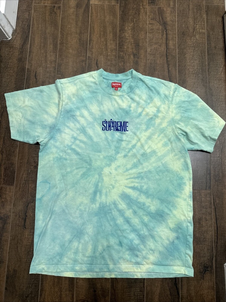 Authentic Supreme Splatter S/S Top Tye Dye Green Size XL SS21