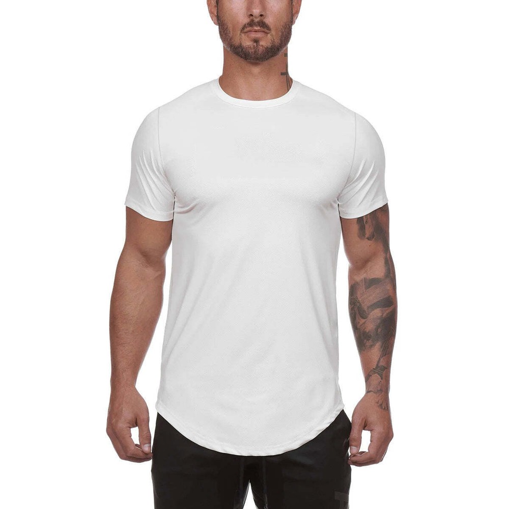 Men'S T-Shirt Summer New Round Neck Solid Color Short-Sleeved