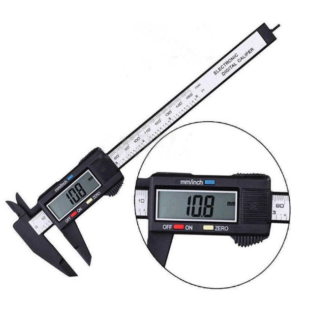 150mm 6inch LCD Digital Electronic Carbon Fiber Vernier Caliper Gauge Micrometer