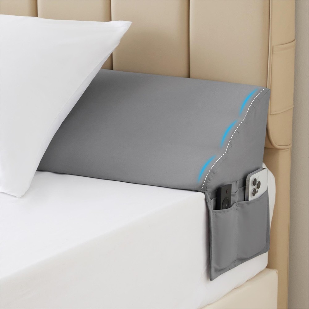 Queen Bed Wedge Pillow for Headboard Gap Filler – Supportive Triangle Cushion