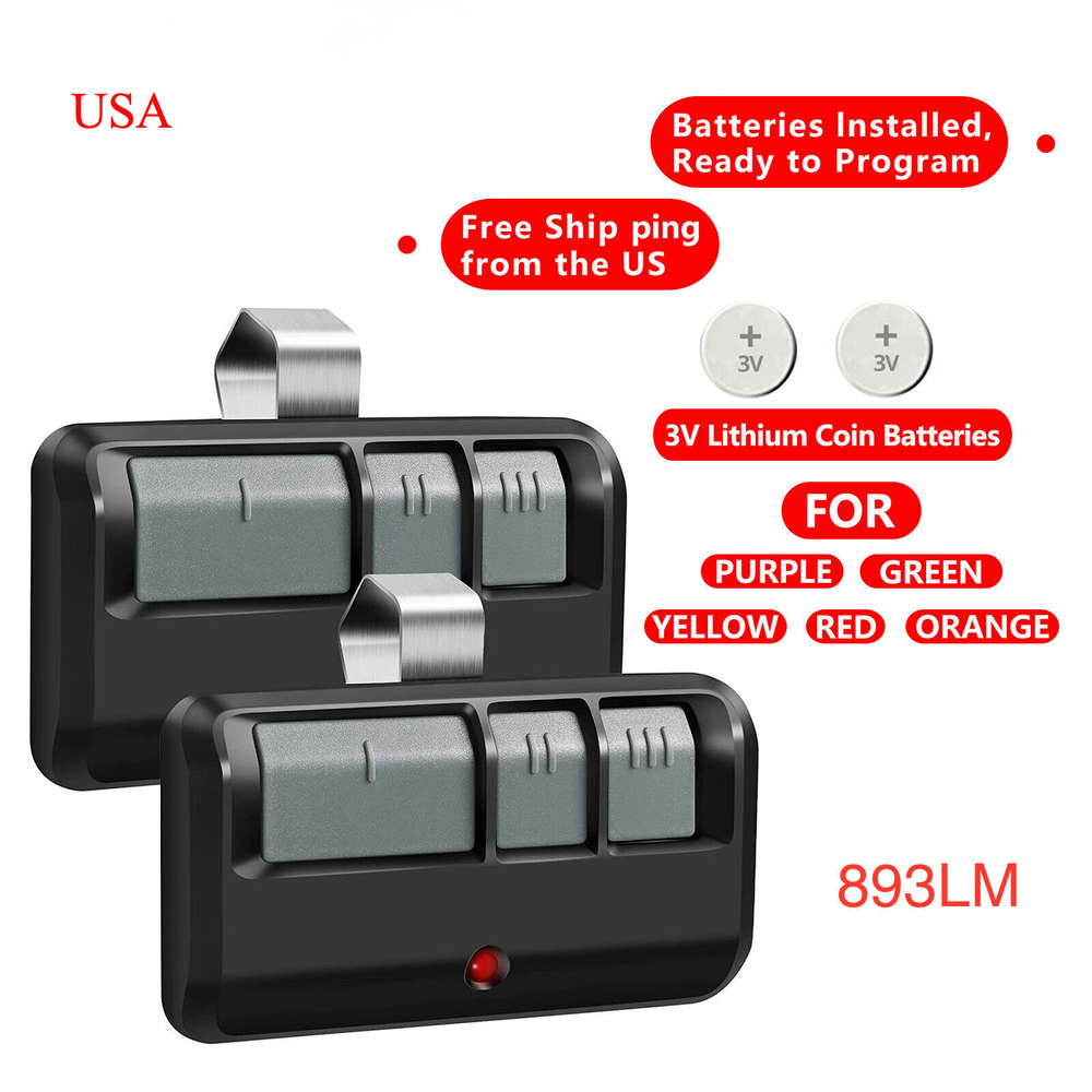 LiftMaster 953EV-P2 Learn For Chamberlain Garage Door Opener Remote 893LM 893Max