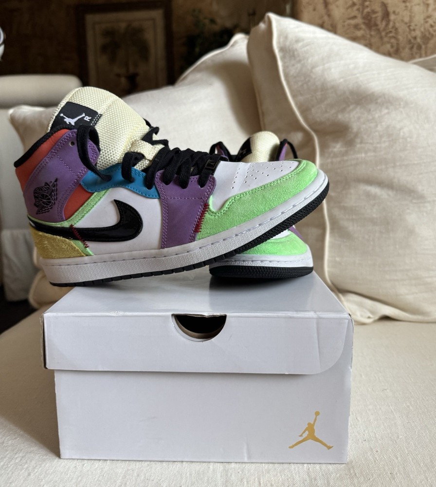Jordan 1 Mid Multi-Color Sneakers for Men & Women