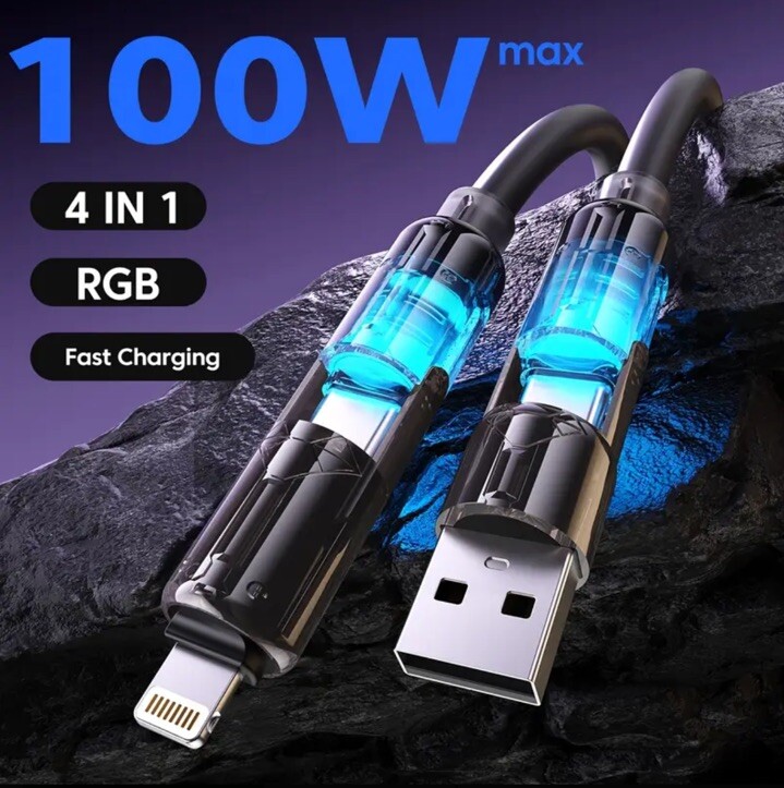 4-in-1 Fast Charging Cable - Universal Multi-Function Charger for All Devices
