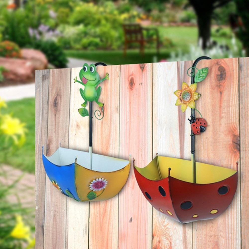 Wall Metal Umbrella Flower Pot Plant Hanger Wall Holder Garden Hanging Decors