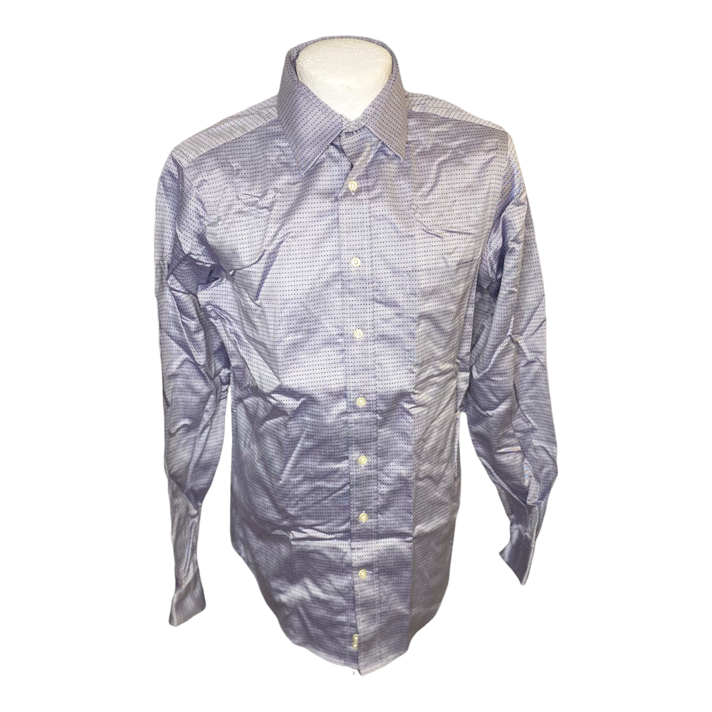 Kirkland Signature tailored Fit Men's Dress Shirt SZ15.5 Non-Iron Purple Black