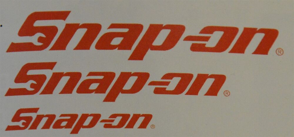 Snap-on Tools 1990's Truck Tool Box Racecar Decals Die Cut Logo Set of 6 Red NOS