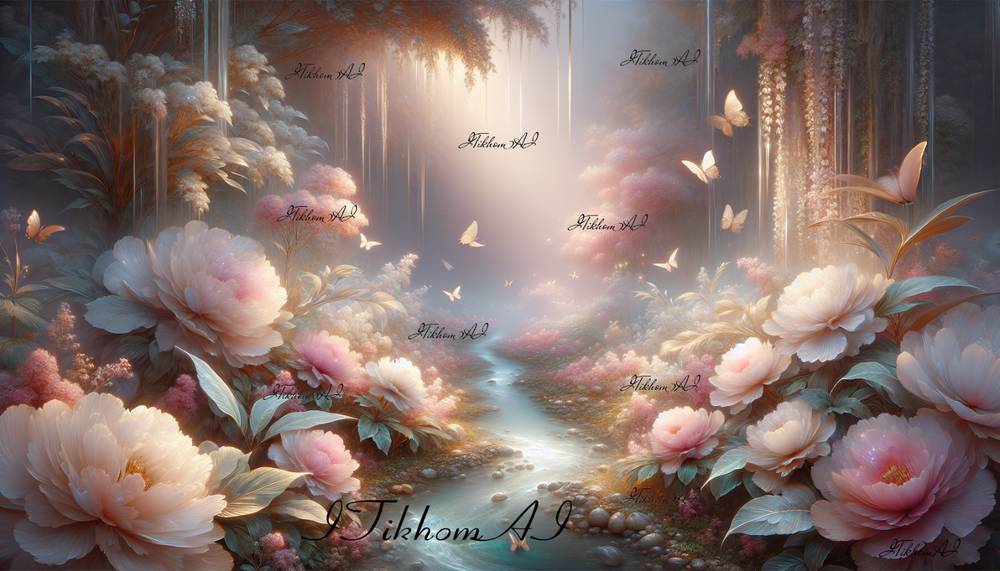 Fantasy floral digital art wallpaper for landscape decor-image