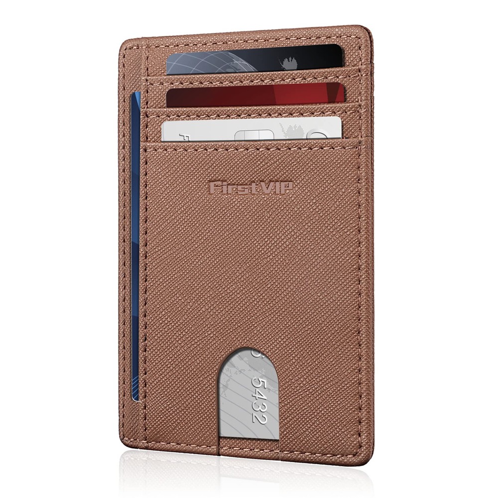 Slim RFID Blocking Leather Front Pocket Wallet for Men & Women