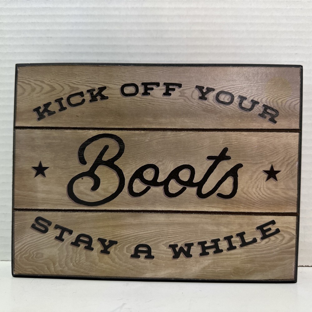 Cowboy Boots Wall Plaque Art Stay A While Rustic Home Decor