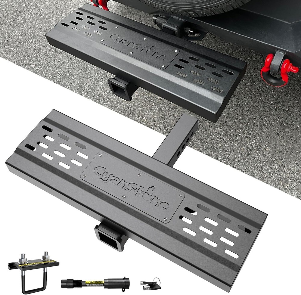 Heavy Duty Trailer Tow Hitch Step Bar(Large Step Surface) - 2'' Rear Hitch Steps