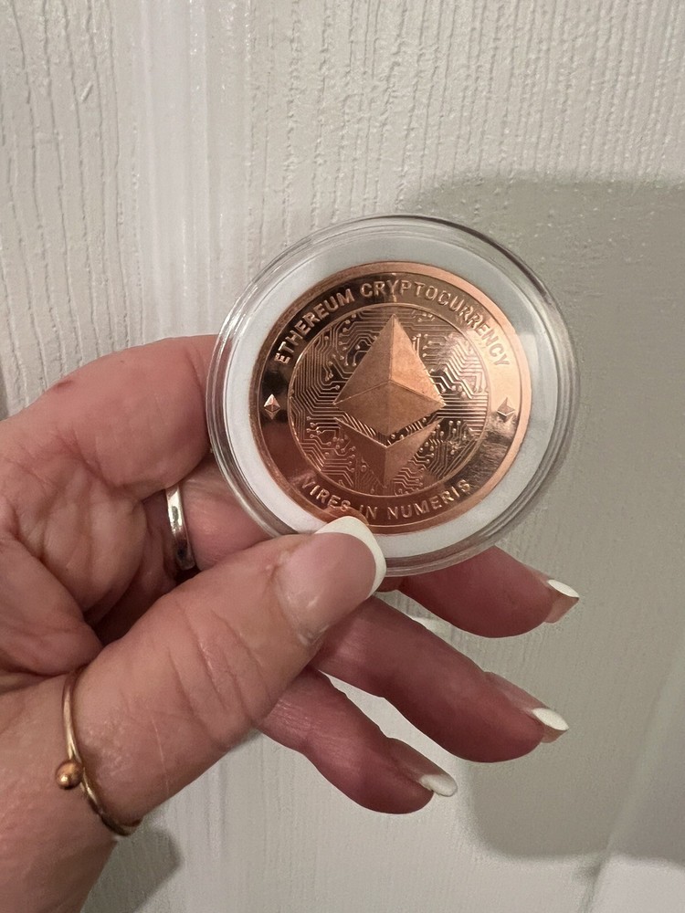 NEW 1 OZ GOLDEN STATE MINT ETHEREUM CRYPTOCURRENCY .999 COPPER ROUND COIN-image