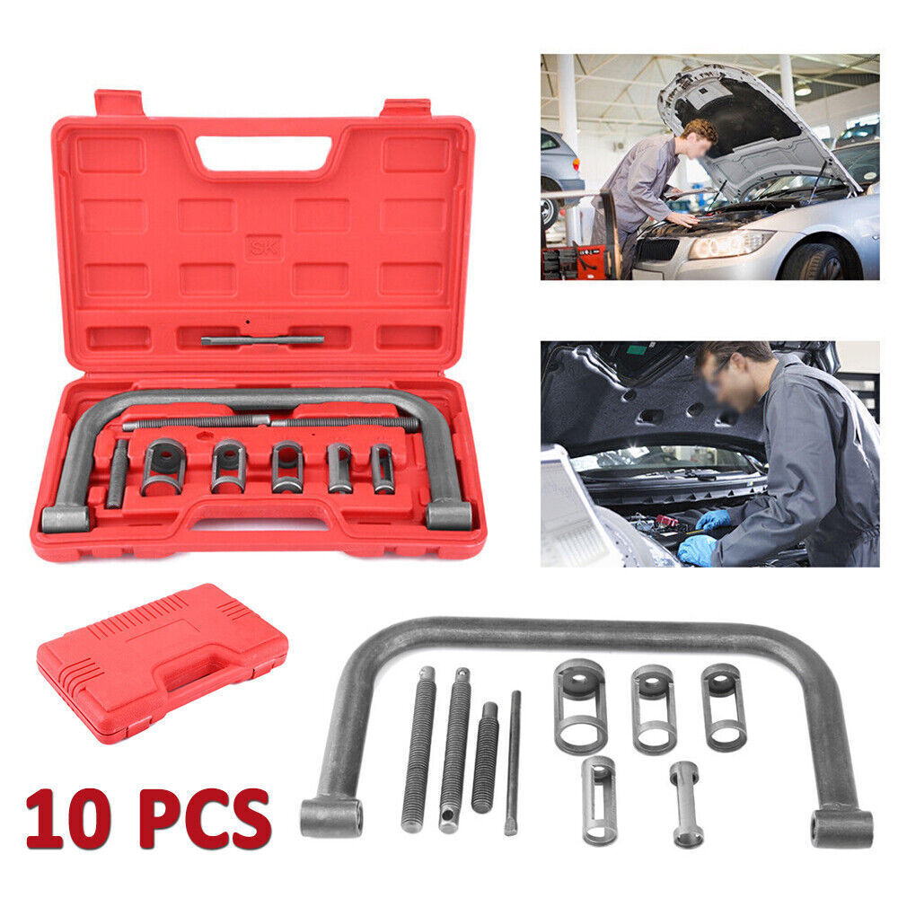 10pcs Valve Spring Compressor C-Clamp Tool Kit for Automotive & ATV Repair