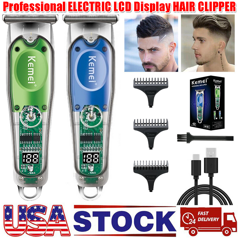 Kemei-322 LCD Cordless Hair Trimmer Barber Clipper Shaving Machine BK13