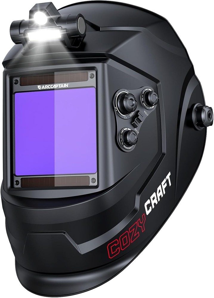 Auto Darkening Welding Helmet with True Color, Solar Power, 4 Sensors  