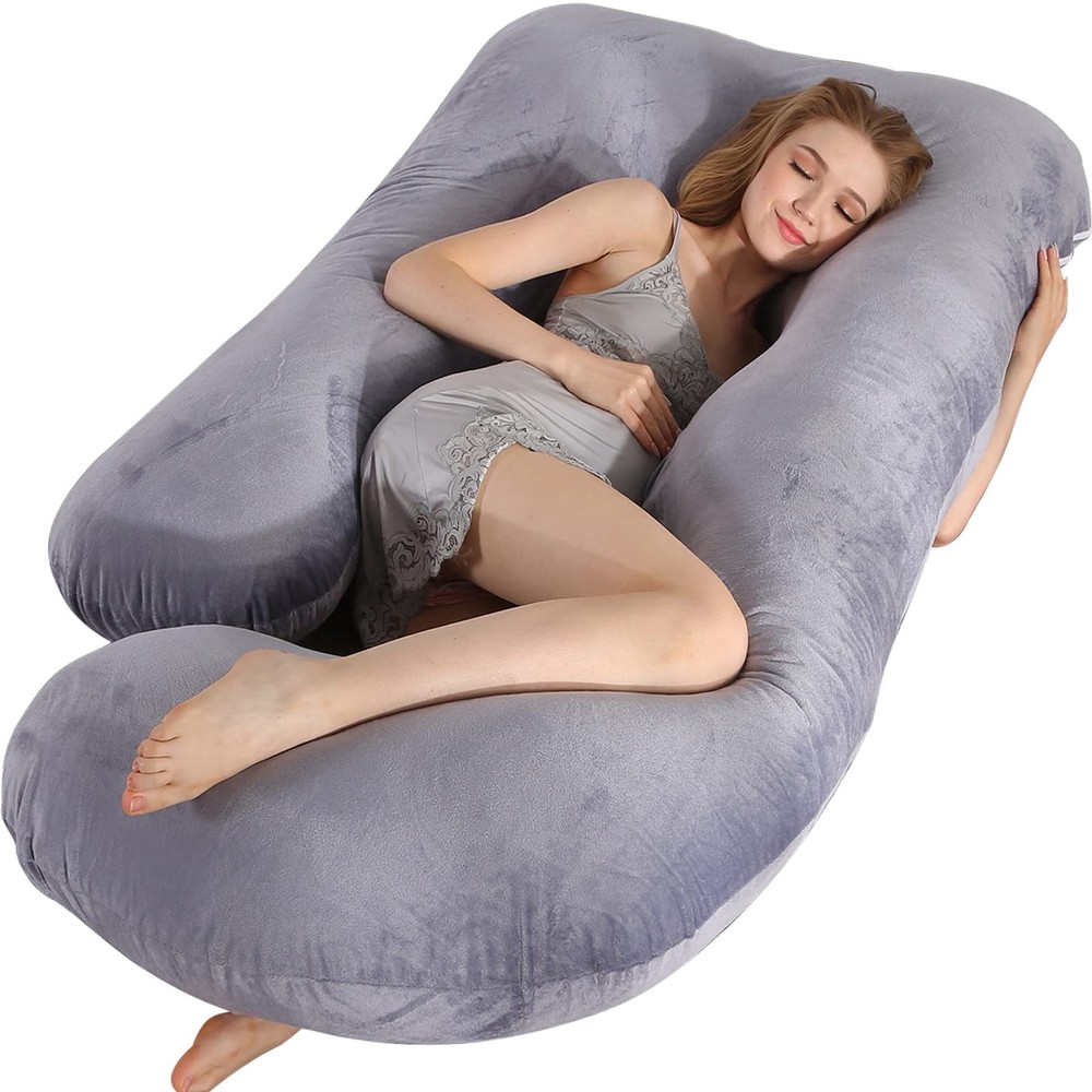 Pregnancy Pillow for Sleeping Full Body Maternity Support with Removable Washable Cover