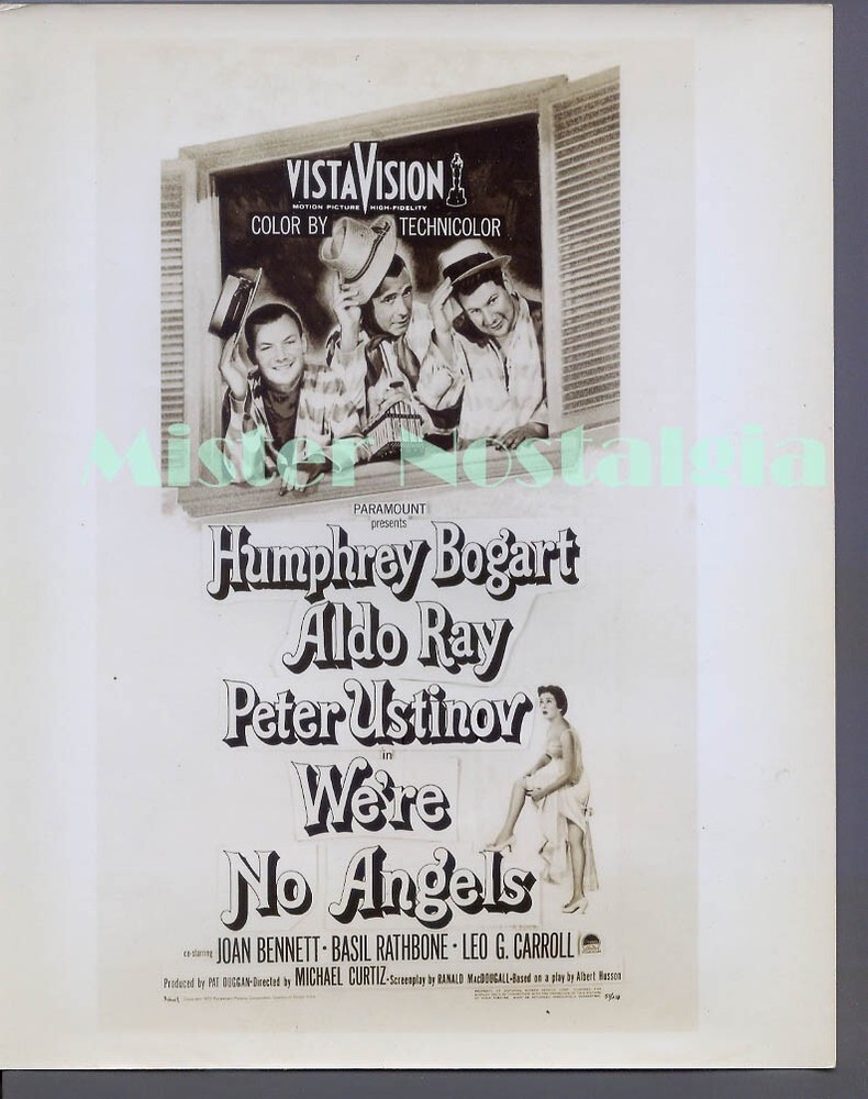 Vintage Photo 1955 Humphrey Bogart Peter Ustinov We're No Angels ad artwork #1