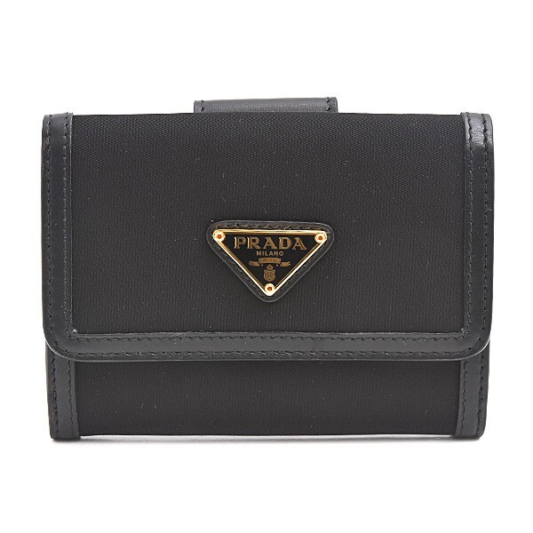Authentic Prada Nylon Tessuto Bifold Wallet with Triangle Logo and Box