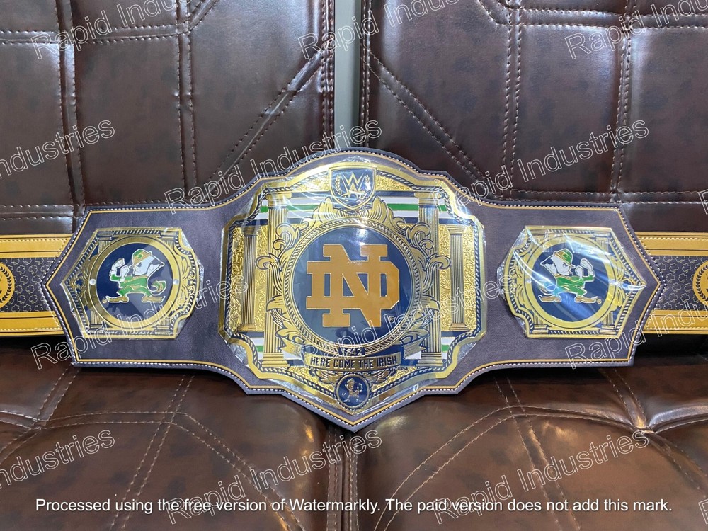 Notre Dame Fighting Irish Championship Brass Adult Belt 2mm Legacy Title