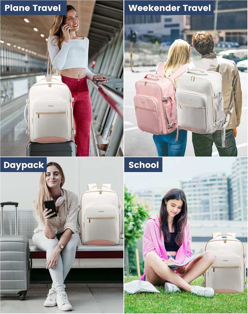 40L Flight Approved Waterproof Backpack Fits 17in Laptop Includes 3 Packing Cubes