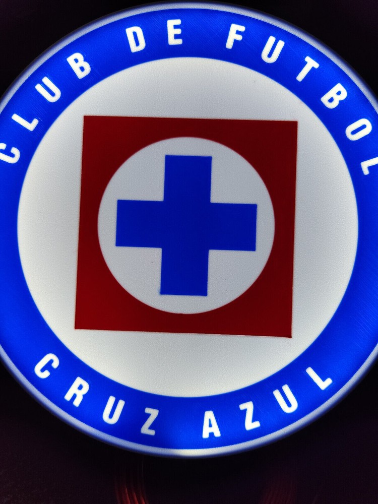 FC Cruz Azul Liga MX 9.5 Inch Round LED Wall Sign Bar Decor