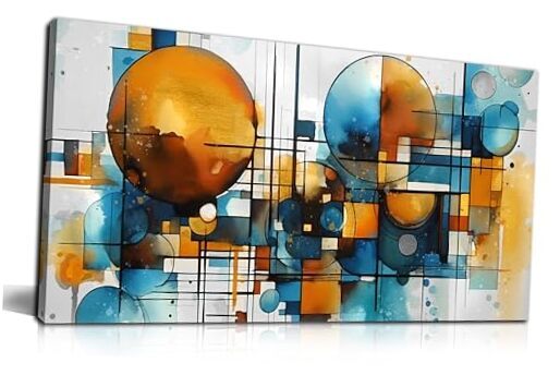 Abstract Canvas Wall Art for Living Room, Circle Wall 40L