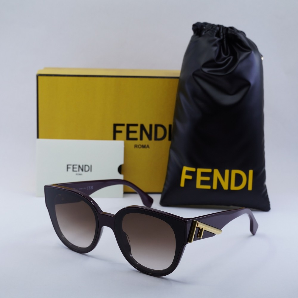 FENDI FE40111I 81F Shiny Purple Brown Gradient Sunglasses 63-15-140 Authentic New