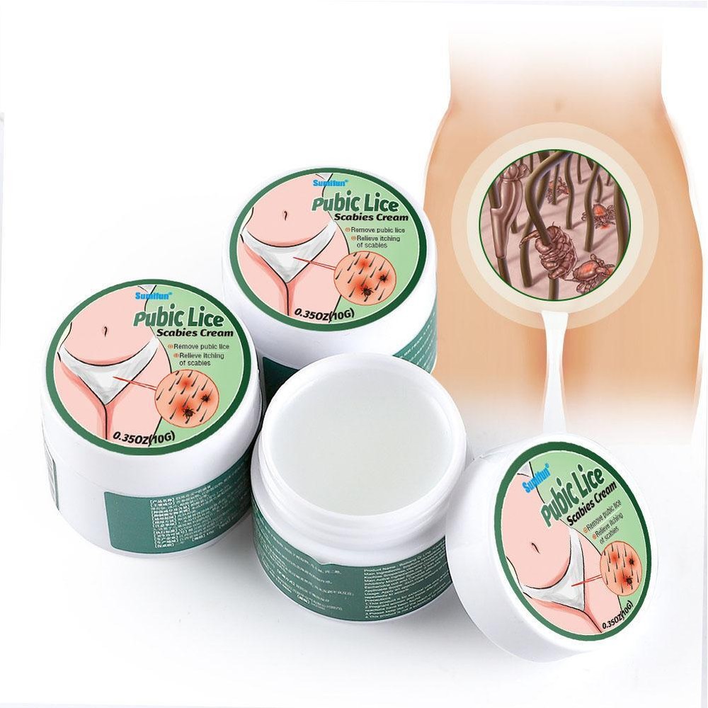 Pubic Lice Scabies Cream Antibacterial Lice Removal Skin Anti-mite Ointment B6Q0