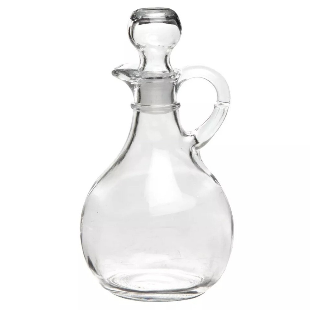 Oil Vinegar Glass Cruet 11 Oz Salad Dressing Vinegarette Syrup Dispenser